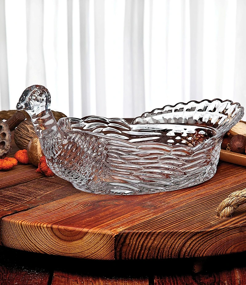 Godinger Harvest Crystal Turkey Server