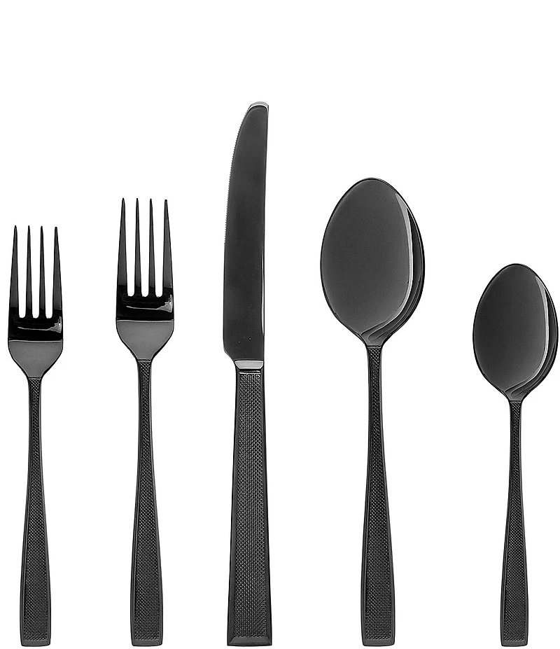 Godinger Ingot Black 20-Piece Stainless Steel Flatware Set, Service for 4