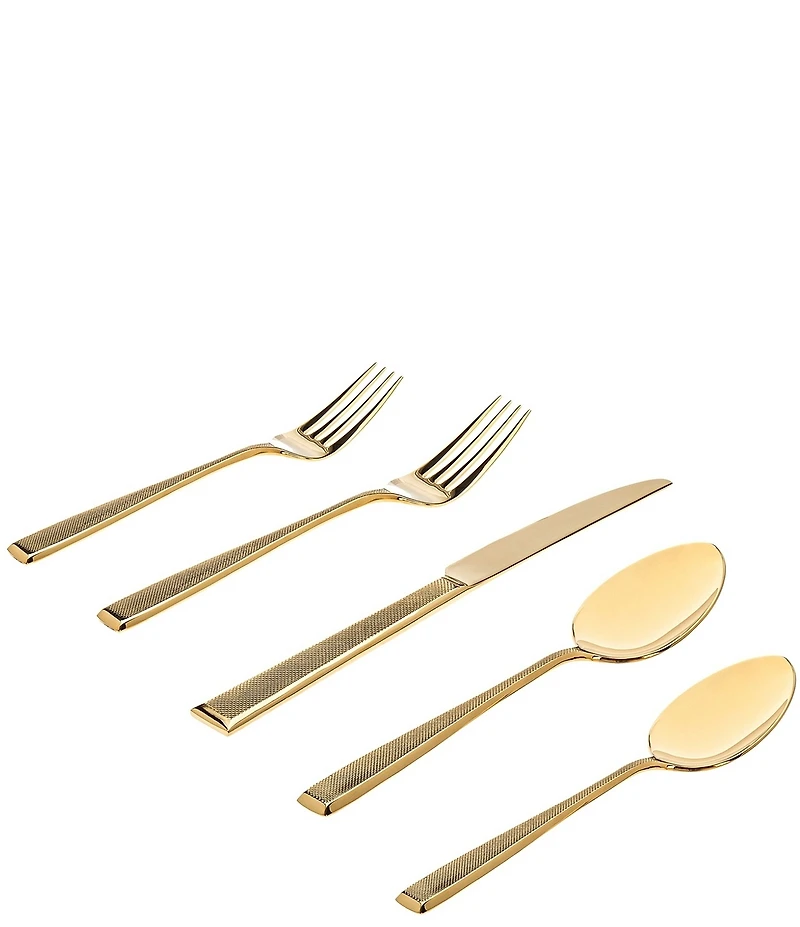 Godinger Ingot Gold 20-Piece Stainless Steel Flatware Set, Service for 4