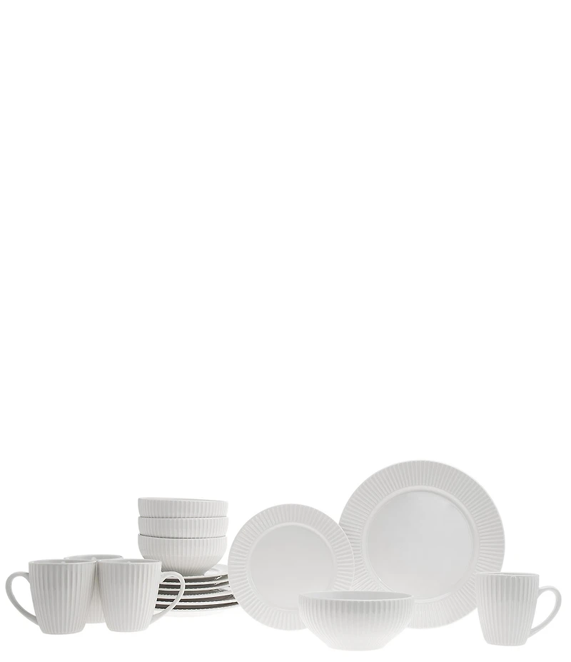 Godinger Inventure Porcelain 16-Piece Dinnerware Set, Service for 4