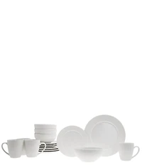Godinger Inventure Porcelain 16-Piece Dinnerware Set, Service for 4