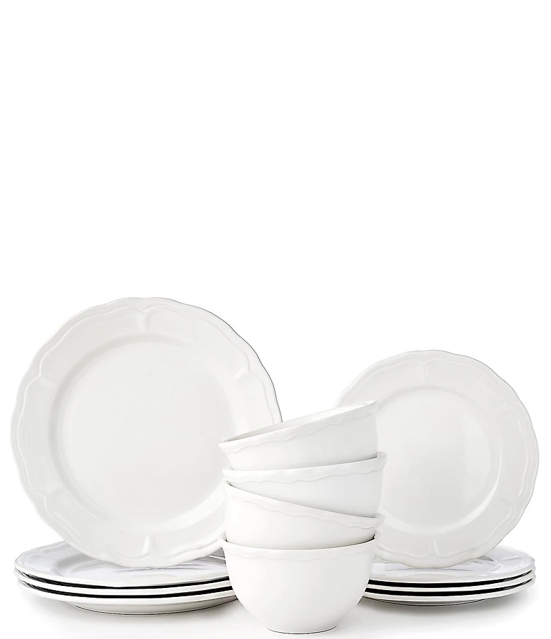 Godinger Madison 12-Piece Stoneware Dinnerware Set, Service for 4