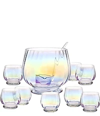 Godinger Monterey 10-Piece Crystal Punch Bowl And Cups Set
