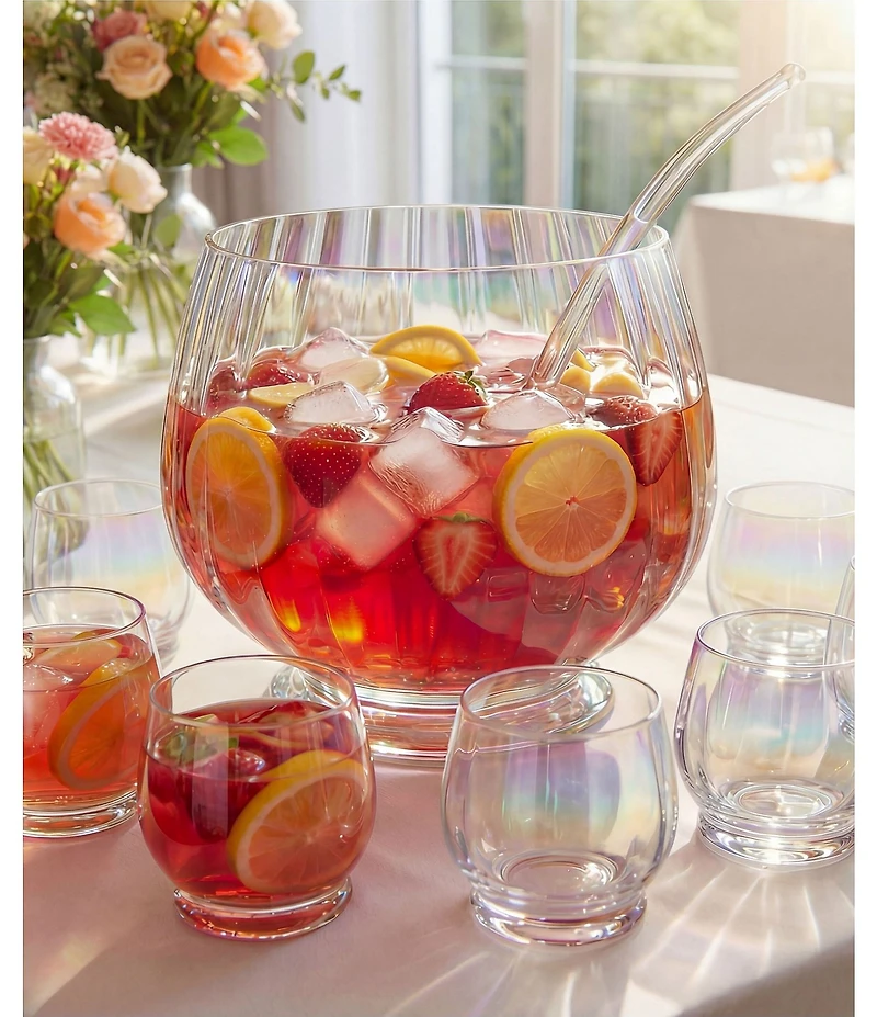 Godinger Monterey 10-Piece Crystal Punch Bowl And Cups Set