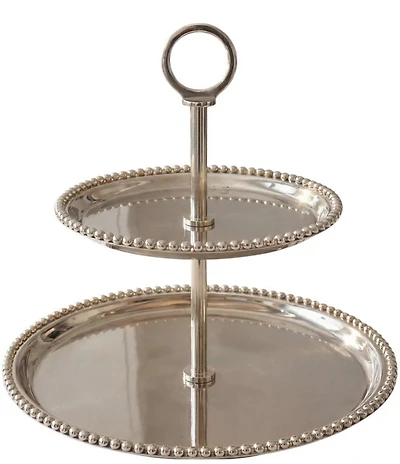 Godinger Perles Stainless Steel 2 Tiered Server, 12#double;