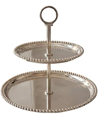 Godinger Perles Stainless Steel 2 Tiered Server, 12#double;