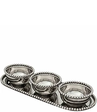 Godinger Perles Stainless Steel Condiment Server - 4 Piece