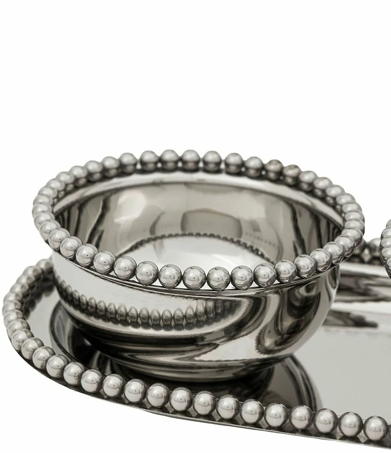 Godinger Perles Stainless Steel Condiment Server - 4 Piece