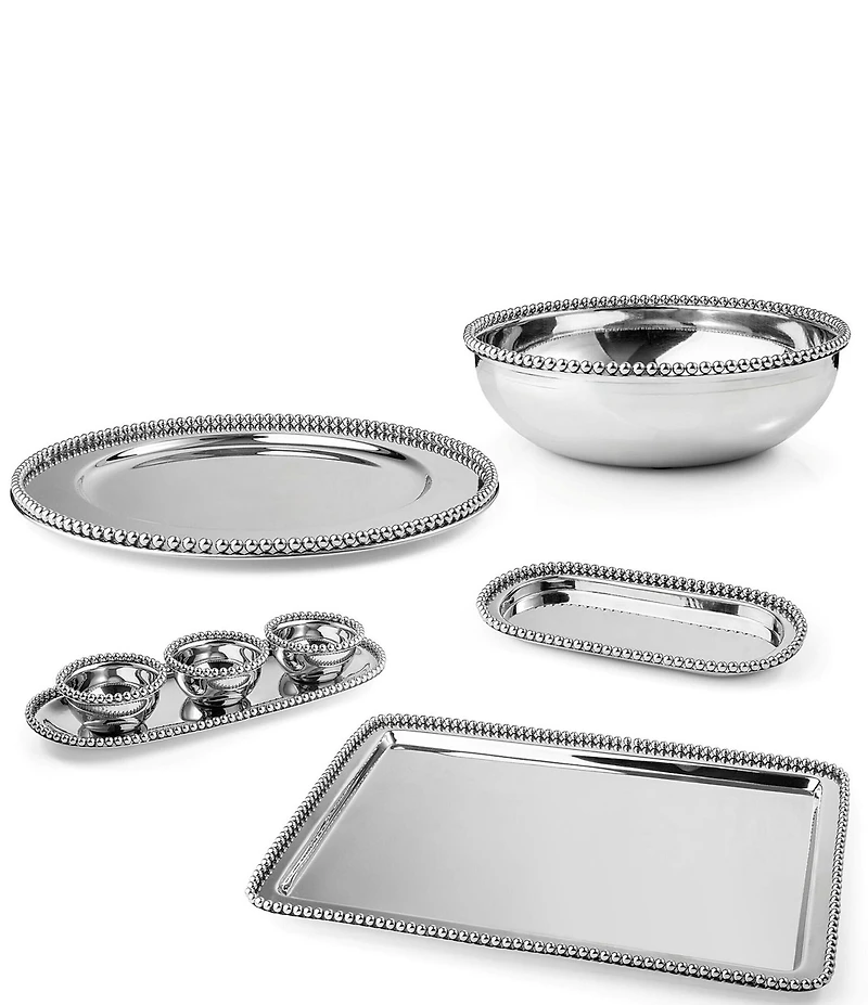 Godinger Perles Stainless Steel Condiment Server - 4 Piece