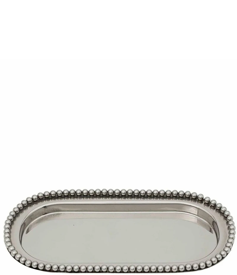 Godinger Perles Stainless Steel Oval Tray
