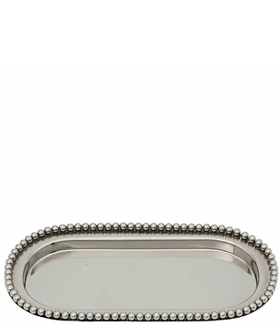 Godinger Perles Stainless Steel Oval Tray