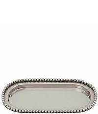 Godinger Perles Stainless Steel Oval Tray