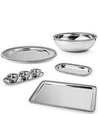 Godinger Perles Stainless Steel Oval Tray