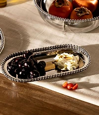 Godinger Perles Stainless Steel Oval Tray
