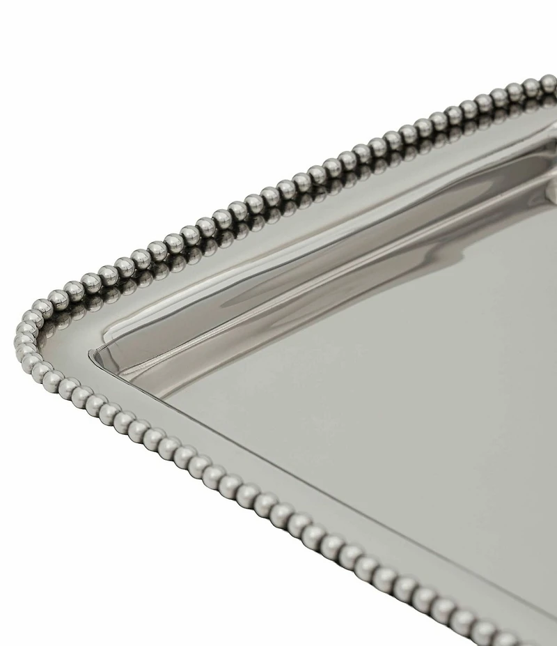 Godinger Perles Stainless Steel Serving Tray, 20#double; x 13#double;