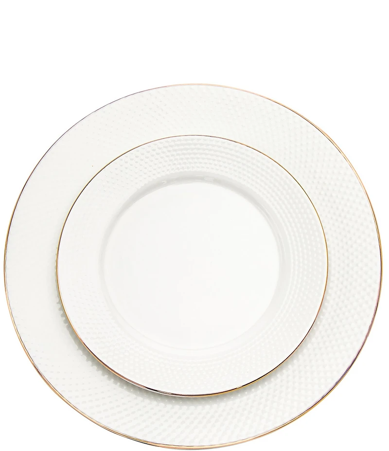 Godinger Pique Gold 18-Piece Dinnerware, Service for 6
