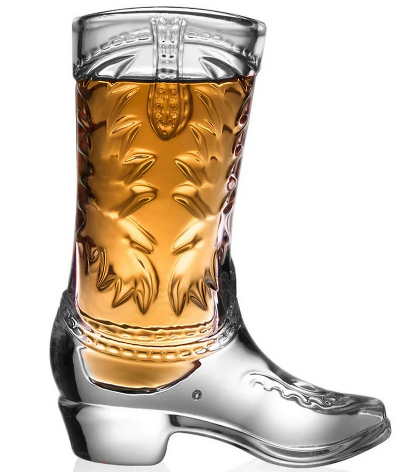 Godinger Whiskey & Rye Cowboy Boot Shot Glass, Set of 6