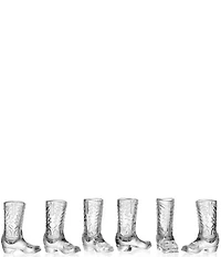 Godinger Whiskey & Rye Cowboy Boot Shot Glass, Set of 6