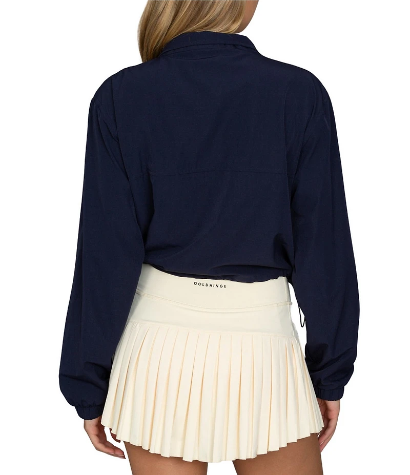 GOLD HINGE AirGlyde™ Button Up Long Sleeve Cropped Windbreaker