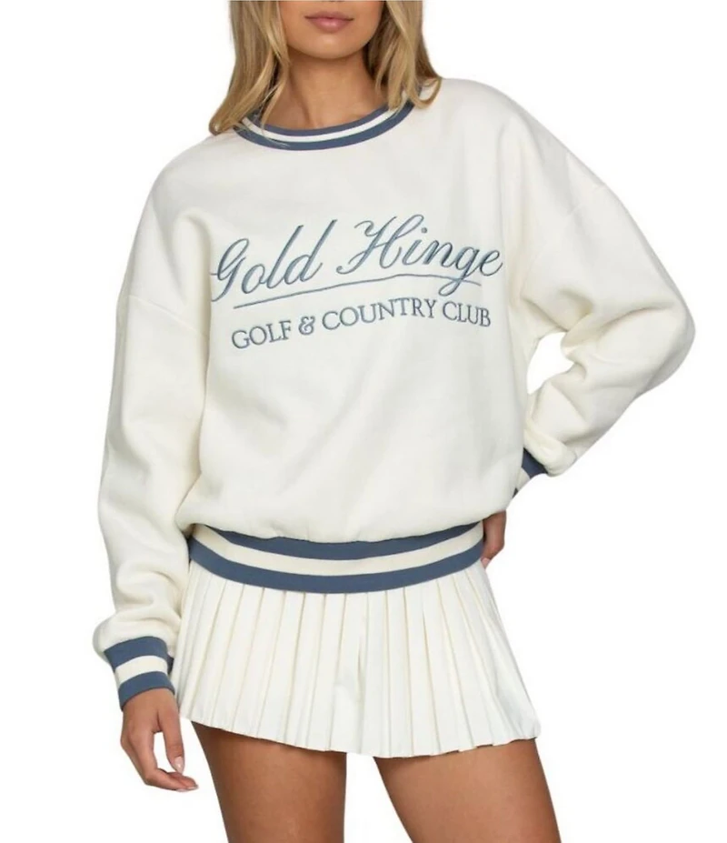 GOLD HINGE Country Club Crew Neck Long Sleeve Sweatshirt