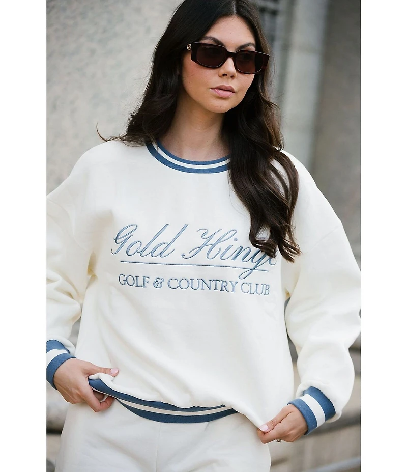 GOLD HINGE Country Club Crew Neck Long Sleeve Sweatshirt