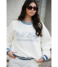 GOLD HINGE Country Club Crew Neck Long Sleeve Sweatshirt