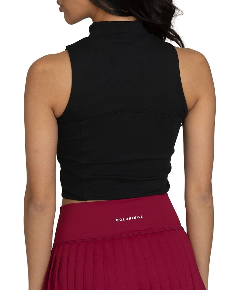 GOLD HINGE Day To Night Quarter-Zip Sleeveless Top