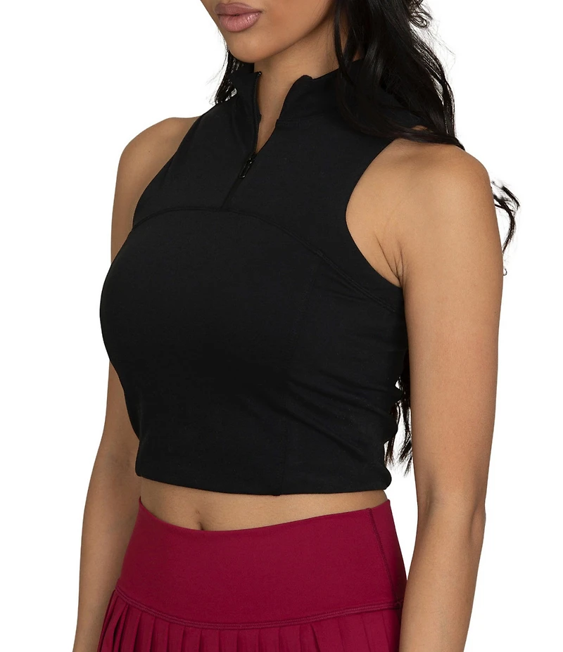 GOLD HINGE Day To Night Quarter-Zip Sleeveless Top