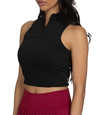 GOLD HINGE Day To Night Quarter-Zip Sleeveless Top
