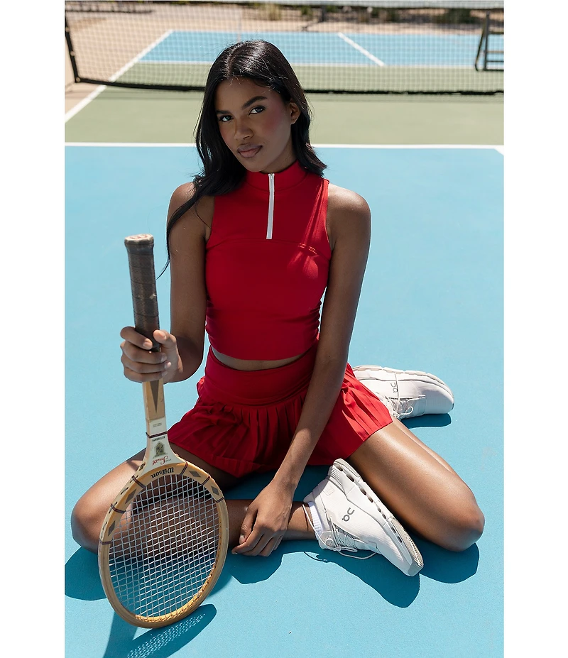 GOLD HINGE Day To Night Quarter-Zip Sleeveless Top