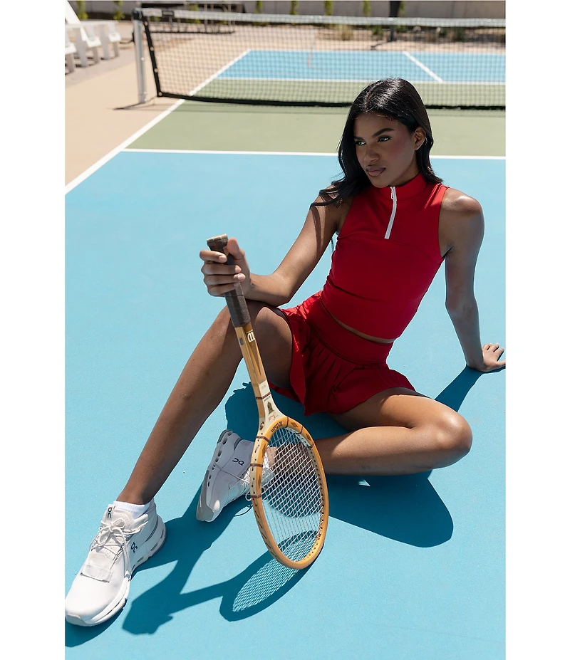 GOLD HINGE Day To Night Quarter-Zip Sleeveless Top