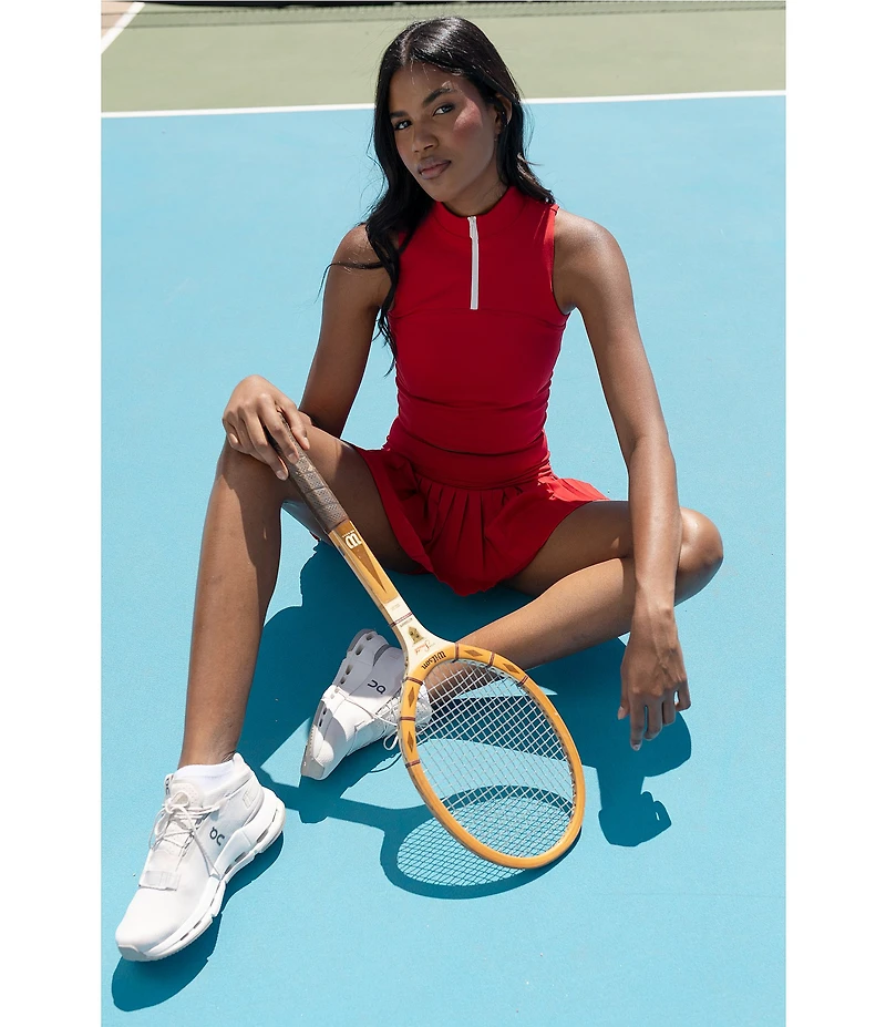 GOLD HINGE Day To Night Quarter-Zip Sleeveless Top