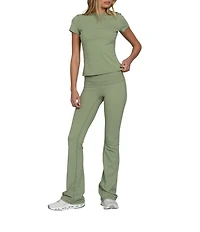 GOLD HINGE Essential Foldover High Rise Flare Pants