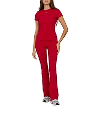 GOLD HINGE Essential Foldover High Rise Flare Pants