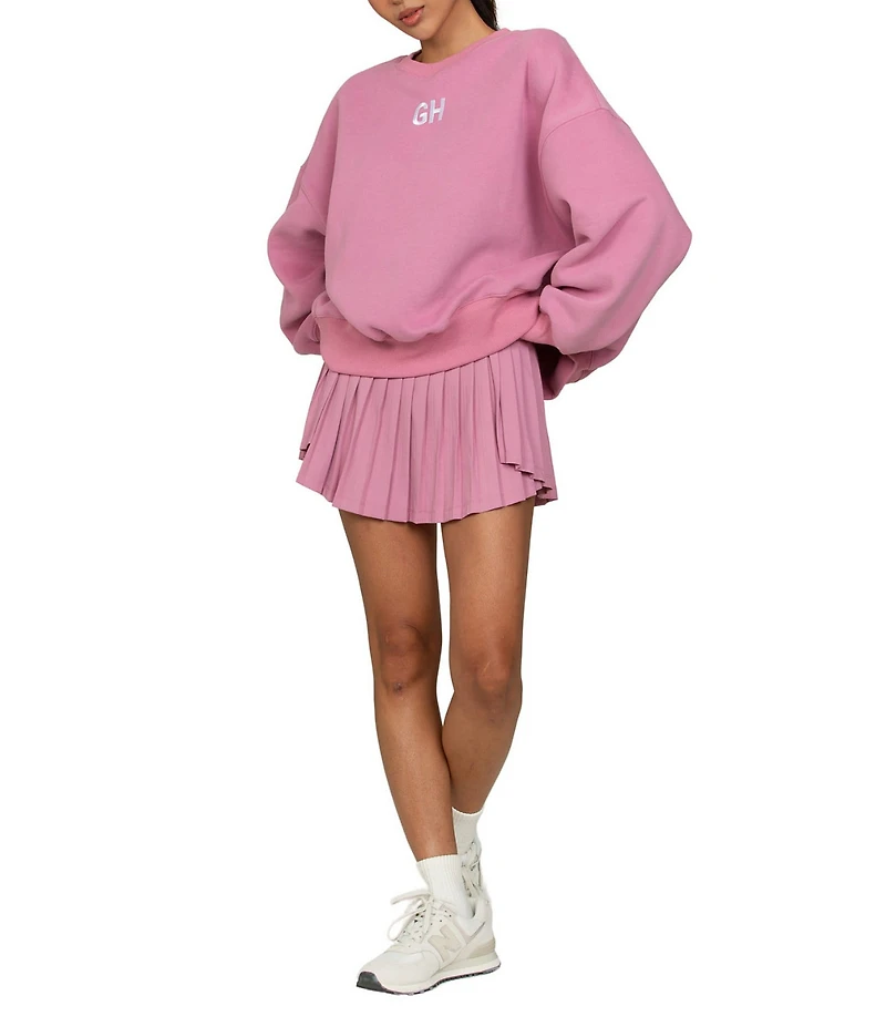 GOLD HINGE GH Embroidered Crew Neck Long Sleeve Sweater