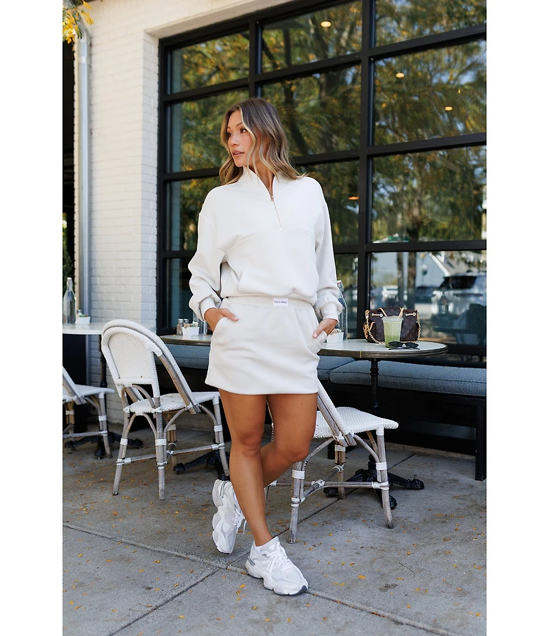 GOLD HINGE LuxeSoft Elastic High Waist Bubble Mini Skirt
