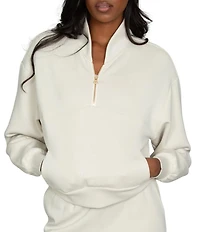 GOLD HINGE LuxeSoft™ Lounge Coordinating Quarter-Zip Long Sleeve Pullover