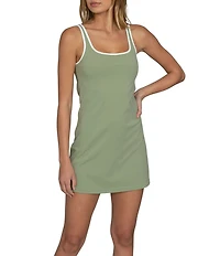 GOLD HINGE Open Back Scoop Neck Sleeveless Mini Dress