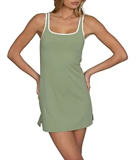 GOLD HINGE Open Back Scoop Neck Sleeveless Mini Dress