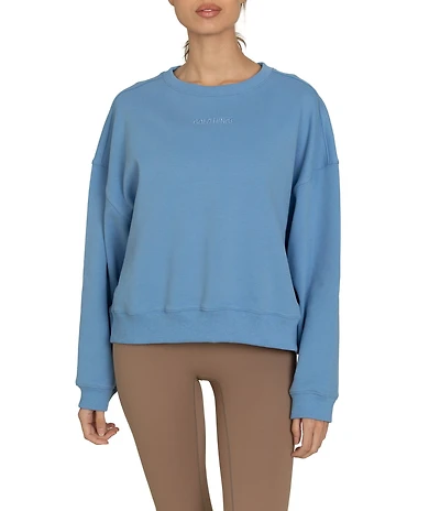 GOLD HINGE Oversized Crewneck Long Sleeve Sweater