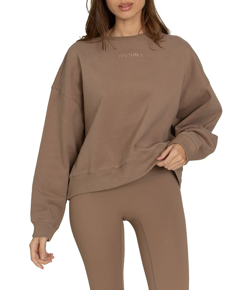 GOLD HINGE Coordinating Oversized Crewneck Long Sleeve Sweater