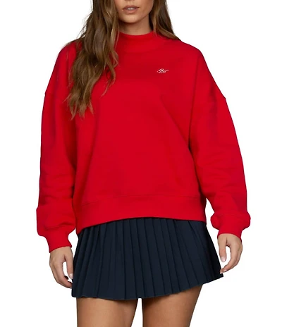 GOLD HINGE Prep Mock Neck Long Sleeve Sweatshirt