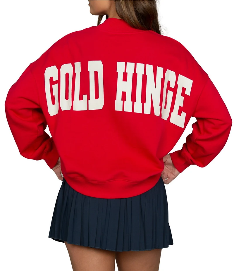 GOLD HINGE Prep Mock Neck Long Sleeve Sweatshirt