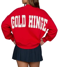 GOLD HINGE Prep Mock Neck Long Sleeve Sweatshirt