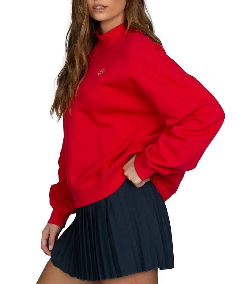 GOLD HINGE Prep Mock Neck Long Sleeve Sweatshirt