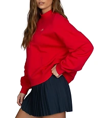 GOLD HINGE Prep Mock Neck Long Sleeve Sweatshirt