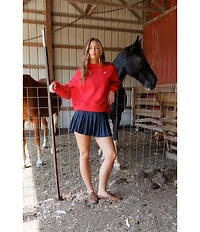 GOLD HINGE Prep Mock Neck Long Sleeve Sweatshirt