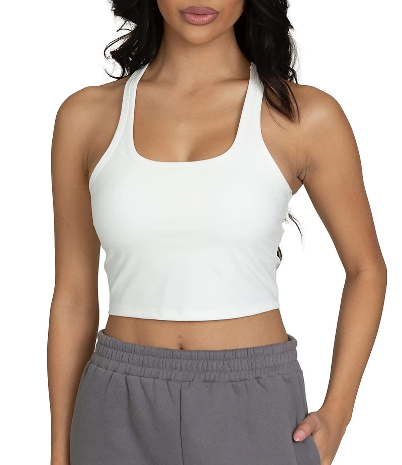GOLD HINGE Scoop Neck Racerback Crop Tank