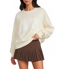 GOLD HINGE Coordinating Wide Arm Crew Neck Long Sleeve Logo Sweatshirt