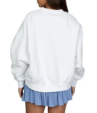 GOLD HINGE Coordinating Wide Arm Crew Neck Long Sleeve Logo Sweatshirt